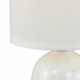 First Choice Lighting Cleo Set Of 2 White Ceramic 26Cm Lamps With Shades - thumbnail 3