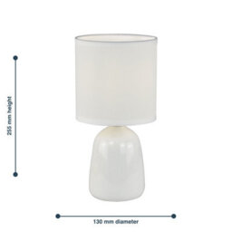 First Choice Lighting Cleo Set Of 2 White Ceramic 26Cm Lamps With Shades - thumbnail 6