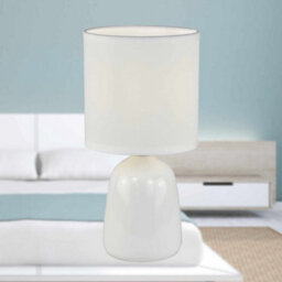 First Choice Lighting Cleo Set Of 2 White Ceramic 26Cm Lamps With Shades - thumbnail 5