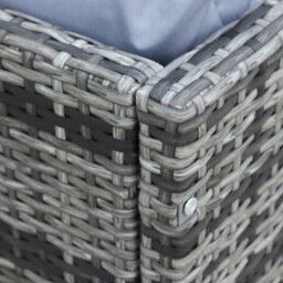 Outsunny Rattan Garden Furniture Set With Storage Table, Cushions, Grey - thumbnail 7