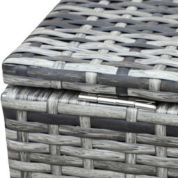 Outsunny Rattan Garden Furniture Set With Storage Table, Cushions, Grey - thumbnail 8