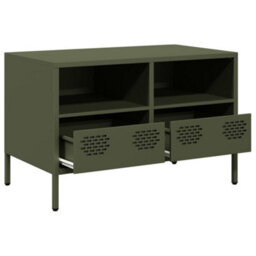 Berkfield Industrial Tv Cabinet Olive Green 68X39X43.5 Cm Cold-Rolled Steel - thumbnail 4