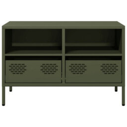 Berkfield Industrial Tv Cabinet Olive Green 68X39X43.5 Cm Cold-Rolled Steel - thumbnail 5