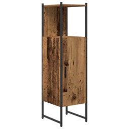 Berkfield Modern 3 Piece Bathroom Cabinet Set Old Wood Engineered Wood - thumbnail 4