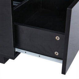 Abrihome Black High-Gloss Led Coffee Table, Unique Shape With 2 Storage Drawers & 16-Colour Lighting, Modern End Table For Living Room - thumbnail 8