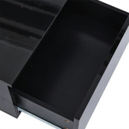 Abrihome Black High-Gloss Led Coffee Table, Unique Shape With 2 Storage Drawers & 16-Colour Lighting, Modern End Table For Living Room - thumbnail 4
