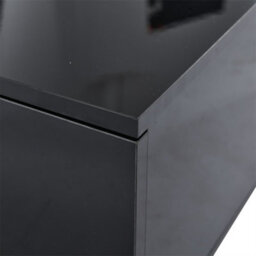 Abrihome Black High-Gloss Led Coffee Table, Unique Shape With 2 Storage Drawers & 16-Colour Lighting, Modern End Table For Living Room - thumbnail 6