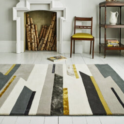 Mustard Wool Handmade Luxurious Modern Abstract Rug For Living Room And Bedroom-200Cm X 300Cm - thumbnail 1