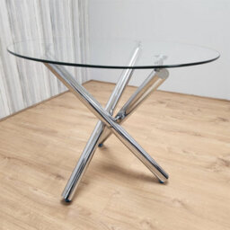 Kosy Koala Dining Table And 4 Chairs Round Glass Table With 4 Grey Velvet Chairs Dining Room Furniture Set - thumbnail 4