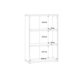 Wyld Haus Bucharest Wide 2-Shelf Tall Wooden Bookcase In Vintage Oak - thumbnail 6