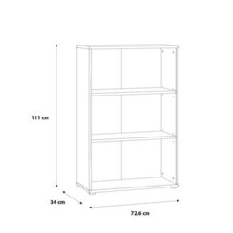 Wyld Haus Bucharest Wide 2-Shelf Tall Wooden Bookcase In Vintage Oak - thumbnail 5