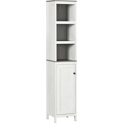 Tall Narrow Bathroom Cabinet Slim Storage Unit Cupboard Shelves - image 1