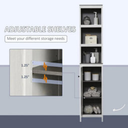 Tall Narrow Bathroom Cabinet Slim Storage Unit Cupboard Shelves - thumbnail 6