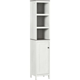 Tall Narrow Bathroom Cabinet Slim Storage Unit Cupboard Shelves - thumbnail 1
