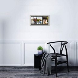AK Frames 16X8 Light Grey Classic Multi Photo Frame With Black Mount - Holds 3 Apertures (3X) 7X5 Photos - thumbnail 3