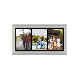 AK Frames 16X8 Light Grey Classic Multi Photo Frame With Black Mount - Holds 3 Apertures (3X) 7X5 Photos - thumbnail 1