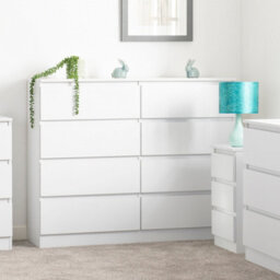 Seconique Malvern 8 Drawer Chest White Recessed Handles - thumbnail 4