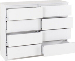 Seconique Malvern 8 Drawer Chest White Recessed Handles - thumbnail 2