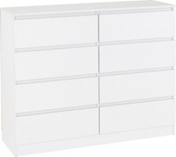 Seconique Malvern 8 Drawer Chest White Recessed Handles - thumbnail 8