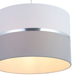 Inlight Isonoe Grey & White Drum Cylinder Light Shade (D)30Cm - thumbnail 9