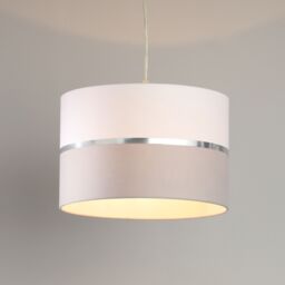 Inlight Isonoe Grey & White Drum Cylinder Light Shade (D)30Cm - thumbnail 4