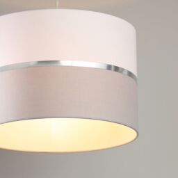 Inlight Isonoe Grey & White Drum Cylinder Light Shade (D)30Cm - thumbnail 6