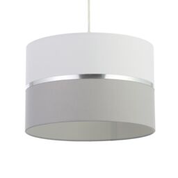 Inlight Isonoe Grey & White Drum Cylinder Light Shade (D)30Cm - thumbnail 8