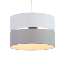 Inlight Isonoe Grey & White Drum Cylinder Light Shade (D)30Cm - thumbnail 7