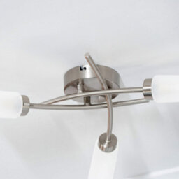 Valuelights Maya 3 Way Curved Cross Over Design Brushed Chrome Ceiling Light Fitting For Living Room Hallway - Led Bulbs Included - thumbnail 3