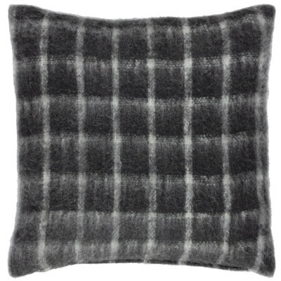 Yard Yarrow Check Faux Mohair Check Feather Filled Cushion - image 1