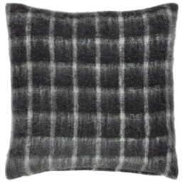 Yard Yarrow Check Faux Mohair Check Feather Filled Cushion - thumbnail 1