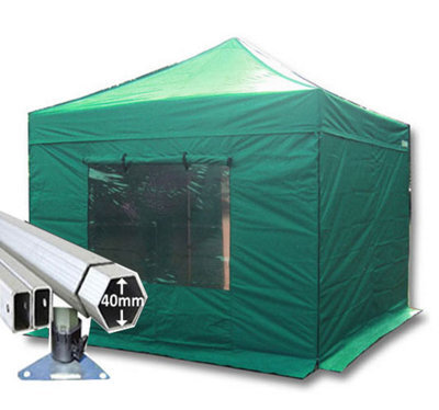 Crocodile Trading 3M X 3M Extreme 40 Commercial Instant Shelter Pop Up Gazebos Frame, Canopy & Sides - Green - image 1