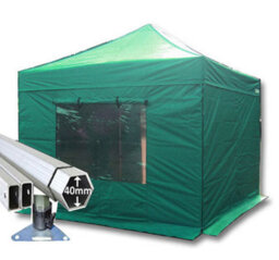 Crocodile Trading 3M X 3M Extreme 40 Commercial Instant Shelter Pop Up Gazebos Frame, Canopy & Sides - Green - thumbnail 1