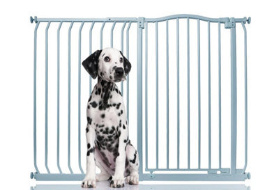 Bettacare Extra Tall Curved Top Dog Gate, 125Cm - 134Cm, Matt Grey, Extra Tall 100Cm In Height, Pressure Fit Pet Gate - image 1