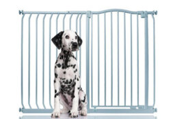 Bettacare Extra Tall Curved Top Dog Gate, 125Cm - 134Cm, Matt Grey, Extra Tall 100Cm In Height, Pressure Fit Pet Gate - thumbnail 1