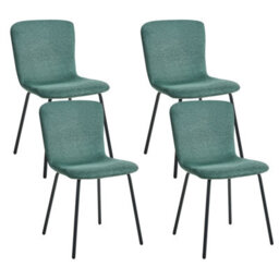 Beliani Set Of 4 Dining Chairs Caldwell Fabric Green - thumbnail 1