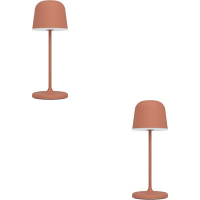 Loops 2 Pack Stylish Modern Orange Led Table Lamp For Indoor Home Decor - image 1