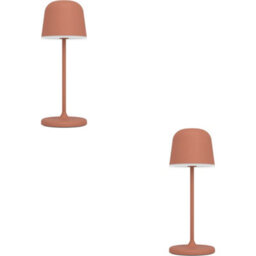 Loops 2 Pack Stylish Modern Orange Led Table Lamp For Indoor Home Decor