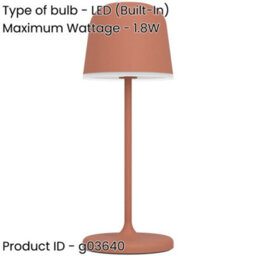 Loops 2 Pack Stylish Modern Orange Led Table Lamp For Indoor Home Decor - thumbnail 2