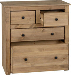 Seconique Panama 4 Drawer 2+2 Chest Of Drawers In Waxed Pine Finish - thumbnail 2