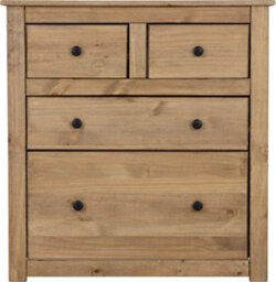 Seconique Panama 4 Drawer 2+2 Chest Of Drawers In Waxed Pine Finish - thumbnail 3