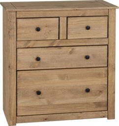 Seconique Panama 4 Drawer 2+2 Chest Of Drawers In Waxed Pine Finish - thumbnail 9