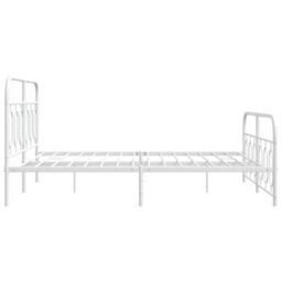 Berkfield Metal Bed Frame Without Mattress With Footboard White 140X190Cm - thumbnail 5