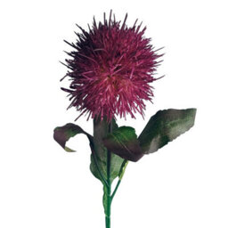 Leaf Pack Of 6 X 70Cm Globe Thistle Purple Ball Artificial Flower Stem - thumbnail 7