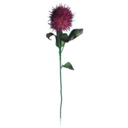 Leaf Pack Of 6 X 70Cm Globe Thistle Purple Ball Artificial Flower Stem - thumbnail 6
