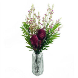 Leaf Pack Of 6 X 70Cm Globe Thistle Purple Ball Artificial Flower Stem - thumbnail 8