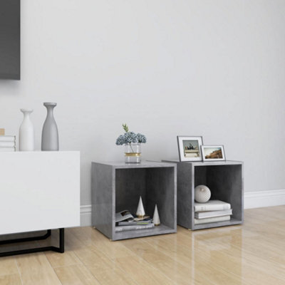 Berkfield Tv Cabinets 2 Pcs Concrete Grey 37X35X37 Cm Engineered Wood - image 1