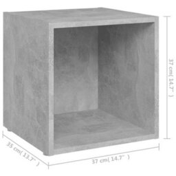 Berkfield Tv Cabinets 2 Pcs Concrete Grey 37X35X37 Cm Engineered Wood - thumbnail 9