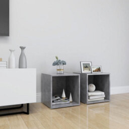 Berkfield Tv Cabinets 2 Pcs Concrete Grey 37X35X37 Cm Engineered Wood - thumbnail 1