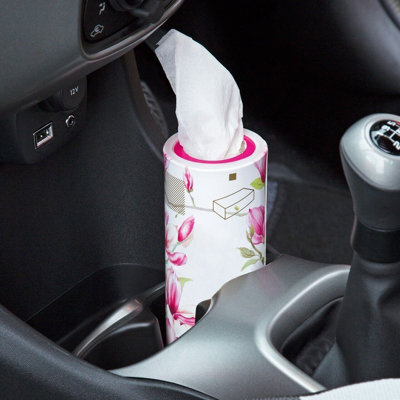 3 X Car Cup Holder Tissue Boxes With 60 Tissues In Each - Cylinder Tube Serviette Wipe Dispensers For Cars, Bikes, Camping, Travel